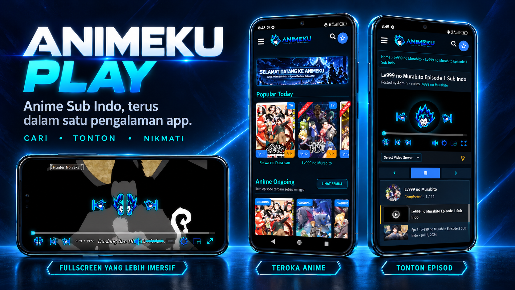 Preview AnimeKu Play APK pada telefon Android